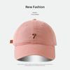 Marca de moda gorra de béisbol bordada digital 7 para mujer verano estilo coreano nuevo algodón combinable callejera que cubre el rostro gorra pequeña con visera