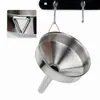 Funil espessado de aço inoxidável, coador multifuncional para óleo e vinho para uso na cozinha, com malha filtrante, funil cônico com abertura grande