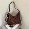 Bolso Tote de Gran Capacidad Estilo Coreano Nicho Nuevo Llegada Otoño 2026 Bolso de Hombro Color Sólido Nicho Mochila Casual Simple
