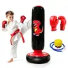 Columna de Boxeo Inflable para Niños Dinosaurio Volteador Saco de Boxeo PVC Engrosado Relleno de Agua Juguete Vertical Entrenamiento en Casa