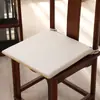 Almofada de linho com esponja respirável, almofada de cadeira estilo chinês, removível e lavável, almofada de cadeira de jantar, almofada de cadeira espessa para estudante, escritório, computador