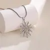 Collar Colgante de Girasol Espiral Transfronterizo Europeo y Americano Estilo Ins Moda Lujo Accesible Acero de Titanio Chapado en Oro Real 18K Joyería