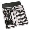 Set de Manicura Oro Rico Set de 19 Piezas Patrón Diamante Herramientas de Belleza para Manicura Hogar Tijeras de Uñas Cortauñas Set