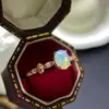 Anillo de Ópalo Natural, Anillo Ajustable de Plata con Ópalo, Piedra de Ópalo, Ópalo Blanco Africano, Ópalo Simple al por Mayor