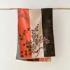 Xale Artístico Vintage para Mulheres, Estampa de Plantas Outono e Inverno, Blocos de Cor em Imitação de Cashmere, Cachecol de Estilo Nacional, Espessado e Quente, Adequado para Uso Transfronteiriço