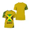 26 Camiseta Masculina Estampa Bandeira da Jamaica 3D Camiseta de Futebol Verão Primavera Manga Curta Oversized Gola Redonda