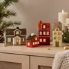 Decorações de Natal para casa em cerâmica europeia e americana cuidadosamente selecionadas, ornamentos criativos, atacado transfronteiriço, casas vazadas estilosas estilo vila