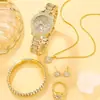 Nuevo Reloj de Mujer Explosiones de Cuarzo Alto Sentido Nicho Joyería de Pedrería Pendientes Collar Anillo Traje de Joyería