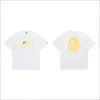Moda minimalista estilo japonés simple estampado de letras cabeza de simio unisex camiseta de manga corta 100% algodón tendencia ins