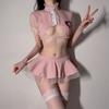Lencería sexy, enfermera sexy, vestido rosa lindo, juego de rol, puro deseo, uniforme, tentación, pasión femenina.