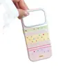 Aplicable a Apple 18promax Japonés y Coreano Caricatura Nicho 15 Rayas de Colores Puntos Funda para Teléfono iPhone16pro