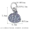 Plata de Ley S925 Ruyi Redondo Agujero Cuadrado Moneda Mini Colgante Tendencia China Buen Significado Placa de Carácter Pequeño Accesorios para Pulsera DIY