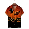 Camisa de Verão Masculina Europeia e Americana Transfronteiriça Nova Estampa Digital 3D Halloween Casual Tendência Manga Curta Top
