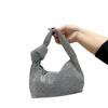 Bolsas para Mulheres 2025 Nova Celebridade da Internet Coreana Pequena Fresca Laço Strass Diamante Moda Portátil Ombro Axila Bolsa