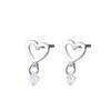 Pendientes de plata de ley 925 con circonitas de amor para mujer, sencillos, exquisitos y compactos, mini pendientes de viajero diario en forma de corazón 8525Y