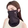 Mascarilla Protectora Solar para Mujer para Exteriores, Montañismo, Camping, Ciclismo, Anti-UV, Seda de Hielo, Transpirable, Velillo Delgado, Protector de Cuello