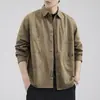 Chamarra tipo camisa de trabajo retro americana para hombre, popular en primavera y otoño, top de algodón puro, camisa casual versátil y moderna para hombre