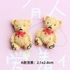 Nuevo dibujo animado lindo lazo oso de peluche oso resina accesorios DIY funda para teléfono móvil parche para ropa accesorios