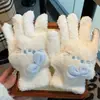 Nuevos Guantes de Peluche Coreanos Lindos de Cinco Dedos para Estudiantes Mujeres en Otoño e Invierno Outdoor Ins para Mantener a los Estudiantes Calientes y a Prueba de Frío