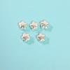 Plata de Ley S925 Cuentas Espaciadoras de Estrella de Cinco Puntas Cuentas Sueltas Accesorios de Plata de Ley Pulsera de Cuerda Trenzada Hecha a Mano DIY Accesorios para Pulseras de Cristal