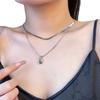 Collar Ojo de Tigre Doble Capa Maillard para Mujer Diseño de Alto Nivel Sentido de Diseño Nicho Versátil Cadena Hueso de Serpiente Collar Dulce Fresco Cadena para Clavícula