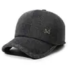 Gorra de béisbol para abuelo de mediana edad y anciano, gorro de algodón grueso para exteriores, gorro de pico cálido de terciopelo para invierno para hombre, gorro de protección contra el frío y protección para los oídos