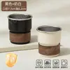 Copo para Enxaguante Bucal de Aço Inoxidável 304, Copo para Escova de Dentes, Copo Odontológico para Casal, Porta-Escova de Dentes, Caixa de Armazenamento, Porta-Copos de Madeira Maciça