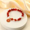 Pulsera de Agata con Diseño de Margarita a Color Estilo Nuevo Estilo Chanel para Niña Estudiante Pulsera de Hilo de Ópalo