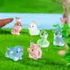 Figuras mignonas luminosas del zodiaco de dibujos animados para paisajes en miniatura, decoración de jardín DIY, adornos de escritorio