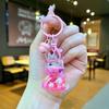 Llavero creativo y luminoso con forma de unicornio de dibujos animados de frijoles de azúcar, bonito colgante para bolso de coche, regalo pequeño para pareja.