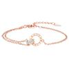 Anel Pulseira Romântico com Números Romanos Anel para Mulheres Elo de Corrente Novo Estilo Luxo Leve Design de Nicho Elegante Pulseira de Duplo Anel