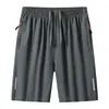 Shorts casuais masculinos direto da fábrica, calças de cinco partes da moda, zíper, shorts largos, calças esportivas finas de verão