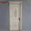 Porta Sólida de Madeira Vintage Estilo Francês Personalizada com Entalhes Pintados em Dourado, Porta de Quarto Branca com Coluna Romana