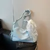 Bolso de hombro texturizado de moda transfronterizo para mujer, nuevo modelo de verano 2026, color sólido, moderno bolso tote cruzado grande de pliegues