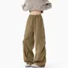 Pantalones de Trabajo Gruesos con Pliegues Estilo Americano de Invierno Wukong Goods para Hombre, Holgados de Moda Pierna Ancha Versátiles Casuales