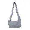 Bolsa de Dumpling a Cuadros de Nicho Estilo Coreano Bolsa Versátil Artística de Tela de Nylon Bolso de Hombro Ligero Casual Bolso Cruzado de Gran Capacidad
