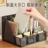 Estante para documentos, soporte de escritorio para libros, estante multifuncional para archivos de escritorio de oficina con portalápices, gran capacidad