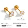 Brincos Yuhui de Aço Titânio Transfronteiriços em Forma de C, Semicírculo com Design Vazado e Diamantes Incrustados, Brincos de Aço Inoxidável Banhados a Ouro com Sensação de Luxo Leve e Alto Padrão