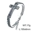 Pulsera Tejida de Acero Inoxidable Cross Hot Selling Múltiples Estilos Placa Curva Diseño de Nicho Pulsera de Acero Inoxidable para Hombre