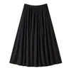 Falda de Punto Nueva Colección Primavera y Otoño 2026, Mezcla de Lana y Lino para Mujer, Falda Plisada de Cintura Alta de Puntos Coloridos, Corteholgado de Longitud Media