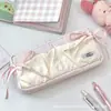 Nova Bolsa de Lápis com Laço Nuvem Puff High-Looking para Estudante Bolsa de Armazenamento de Material Escolar Bolsa de Lápis de Grande Capacidade