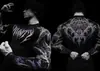 Breathedivinity Marca de Moda Americana Estilo Oscuro Camiseta de Manga Larga para Hombre Top Elástico para Deporte y Fitness
