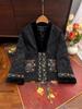 Chaqueta Étnica Bordada de Algodón 2024 Nuevo Estilo Chino Retro Abrigo Cálido de Algodón con Cuello de Piel Grueso de Manga Larga Ropa Exterior Estilo Chino