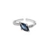141 Versión Coreana Ins Diseño Nicho Incrustado Zircón Azul Textura Plata Esterlina S925 Anillo Abierto para Mujer