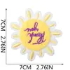 Gracias por Estar Ahí, Parches Bordados Inspiradores para Decoración de Ropa, Bordado de Toalla con Energía Positiva Patrón de Sol Parches Termoadhesivos