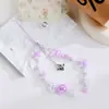 Estilo ins dulce genial lujo ligero chica estrella rosa perla cordón para teléfono colgante anti-pérdida para mochila cadena de cámara ccd