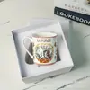 Caneca de Porcelana Bone China Retrô com Carta de Tarô Dijia Transfronteiriça Xícara de Café da Manhã Criativa para Casa Série Sol Xícara de Chá Xícara de Café