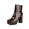 Botas de Mujer de Plataforma Impermeables de Tacón Alto, Cuadros, Escote Bajo, Tallas Grandes 40-45, Deseo de Primavera y Otoño 2026