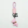 Chaveiro de Filhote de Couro Genuíno Feito à Mão Cordão Anti-Perda Pingente Chaveiro de Carro Bulldog Francês Chaveiro de Corda Trançada
