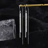 Pendientes Largos con Borla S925 Plata de Ley Brillantes para Mujer Lujo Ligero Sentido de Alta Gama Nicho Versátiles